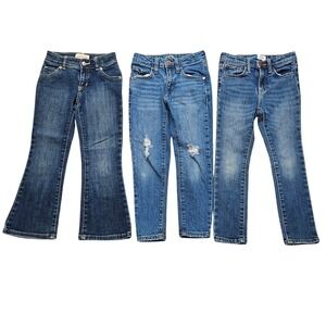 Girls Jeans Bundle Size 5 5T Old Navy Art Class Bootcut Distressed Straight‎ 3pk